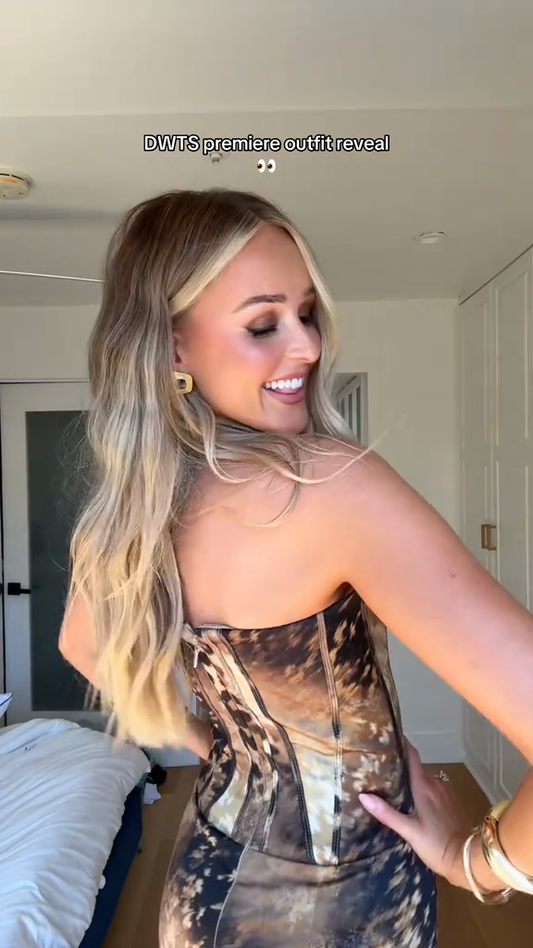 Leopard print off-the-shoulder bodycon mini dress