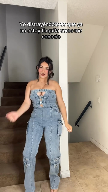 Strapless Denim Cut - out Jumpsuit