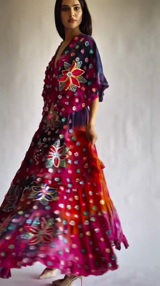 Bohemian Floral - Printed Maxi Kaftan Dress