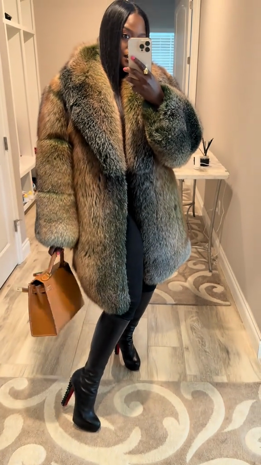 Multicolored Fur Coat