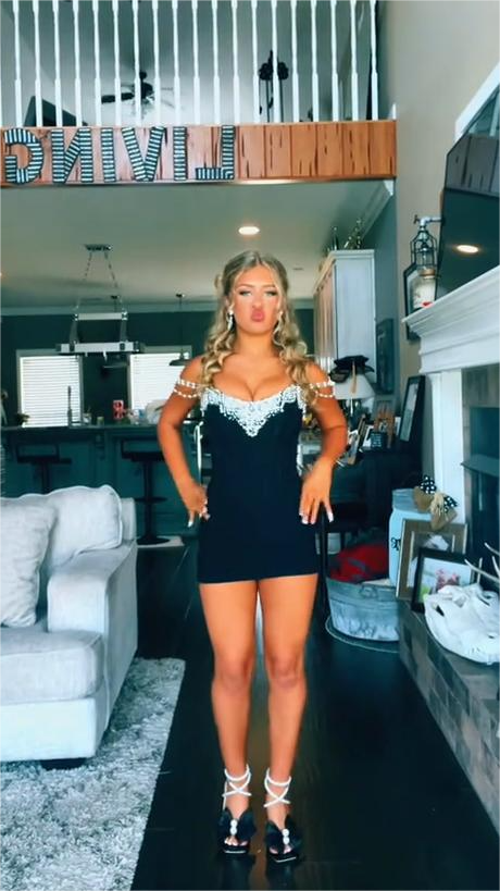 Black Off-The-Shoulder Embellished Mini Dress