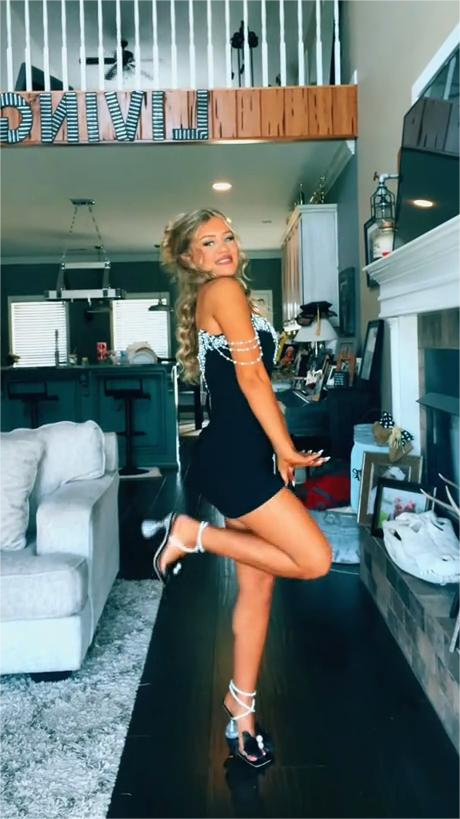 Black Off-The-Shoulder Embellished Mini Dress