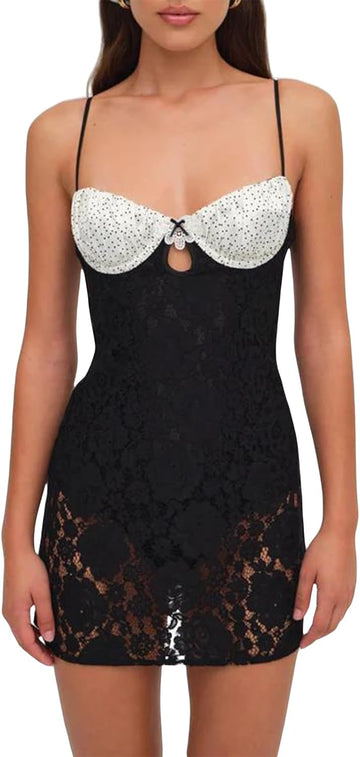 Black Lace Mini Dress