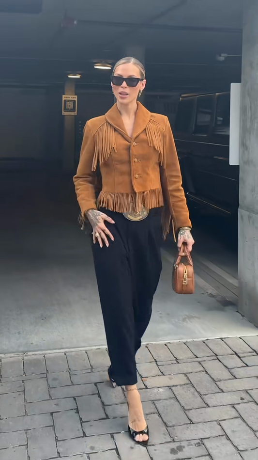 Brown Suede Fringe Jacket