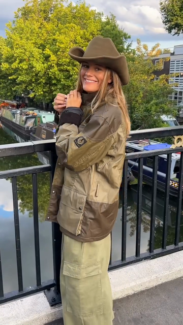 Olive Green Utility - Style Patchwork Jacket