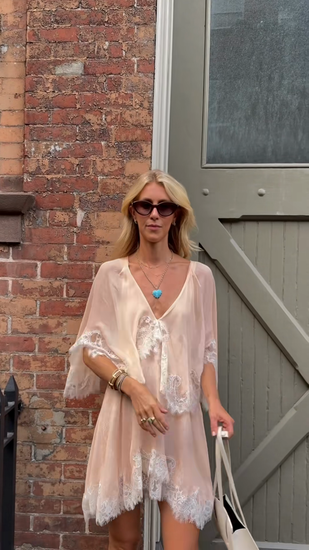 Sheer Lace - Trimmed Mini Dress