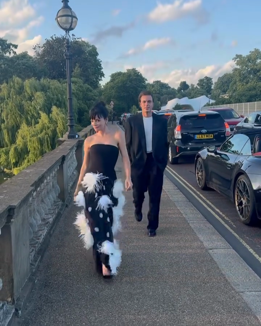 Feather - Embellished Polka Dot Midi Dress