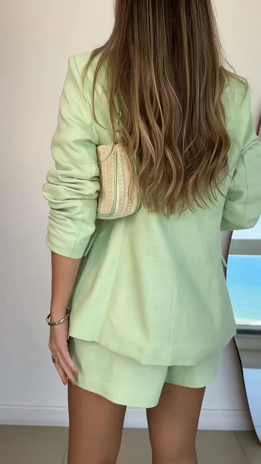 Light Green Three - piece Suit Set