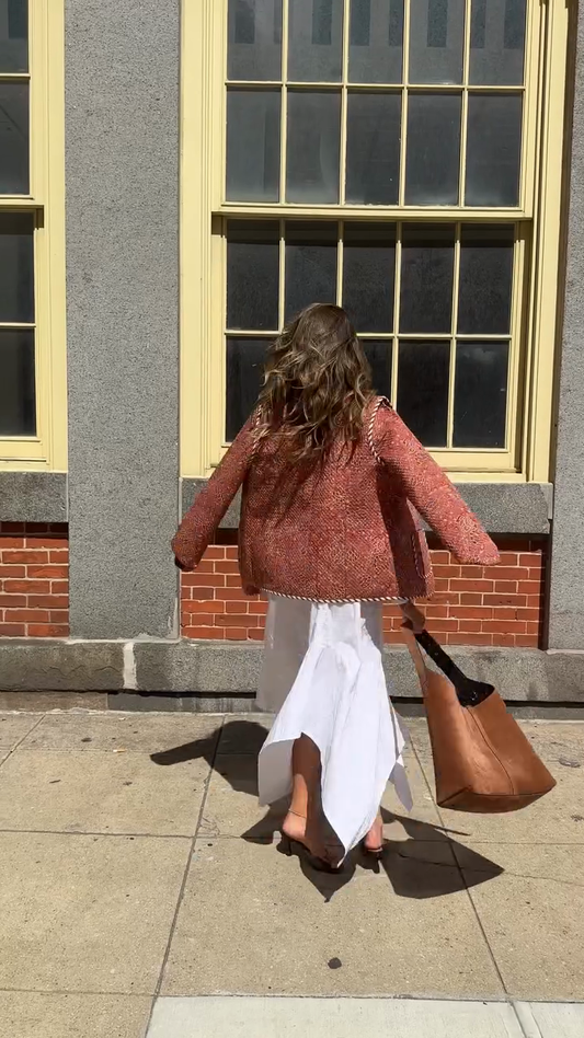 Reversible Brown Striped-Quilted Jacket