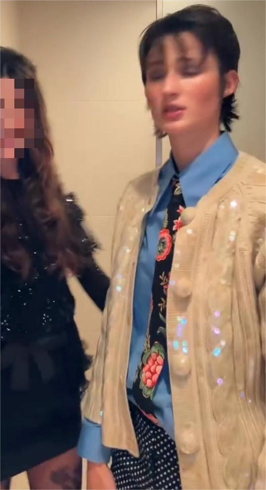 Beige sequined cardigan