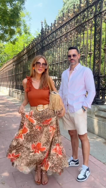 Sleeveless Ruffle Top and Leopard Floral Print Maxi Skirt Set