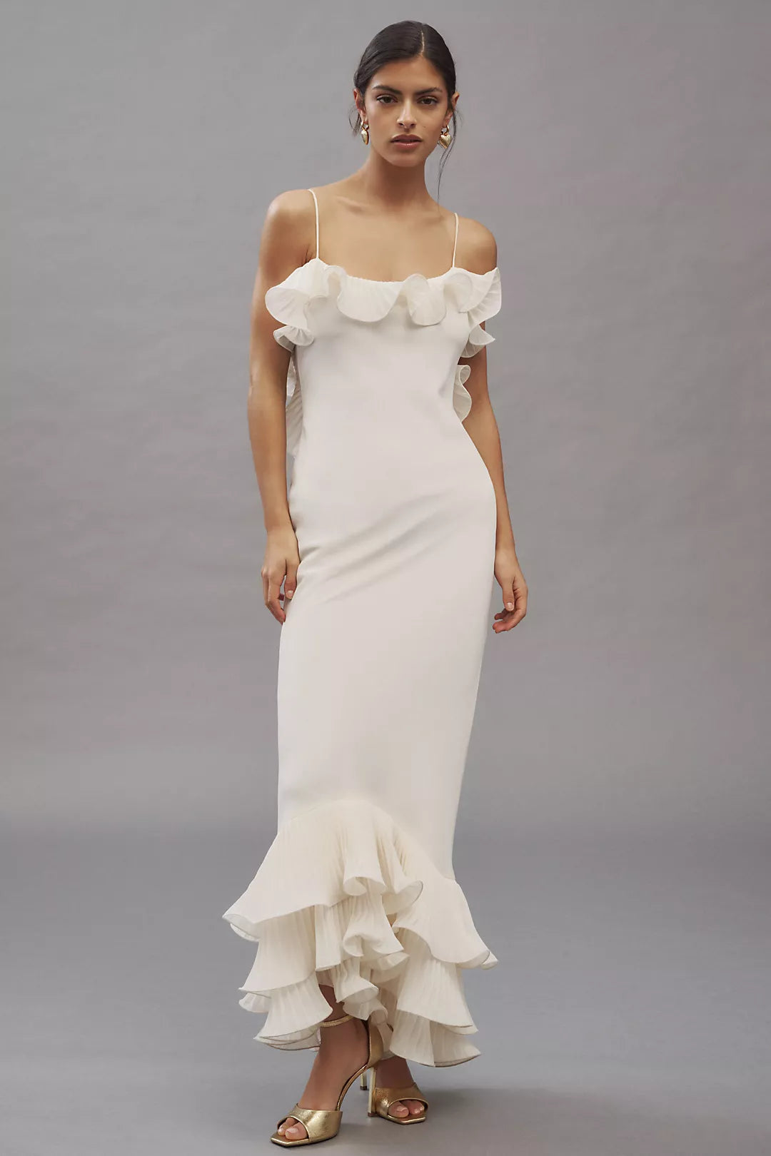 Ruffle Spaghetti Strap Maxi Dress