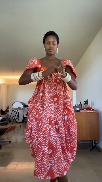 Red Polka Dot Puff - Sleeve Midi Dress