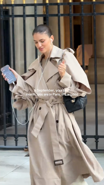 Beige oversized trench coat