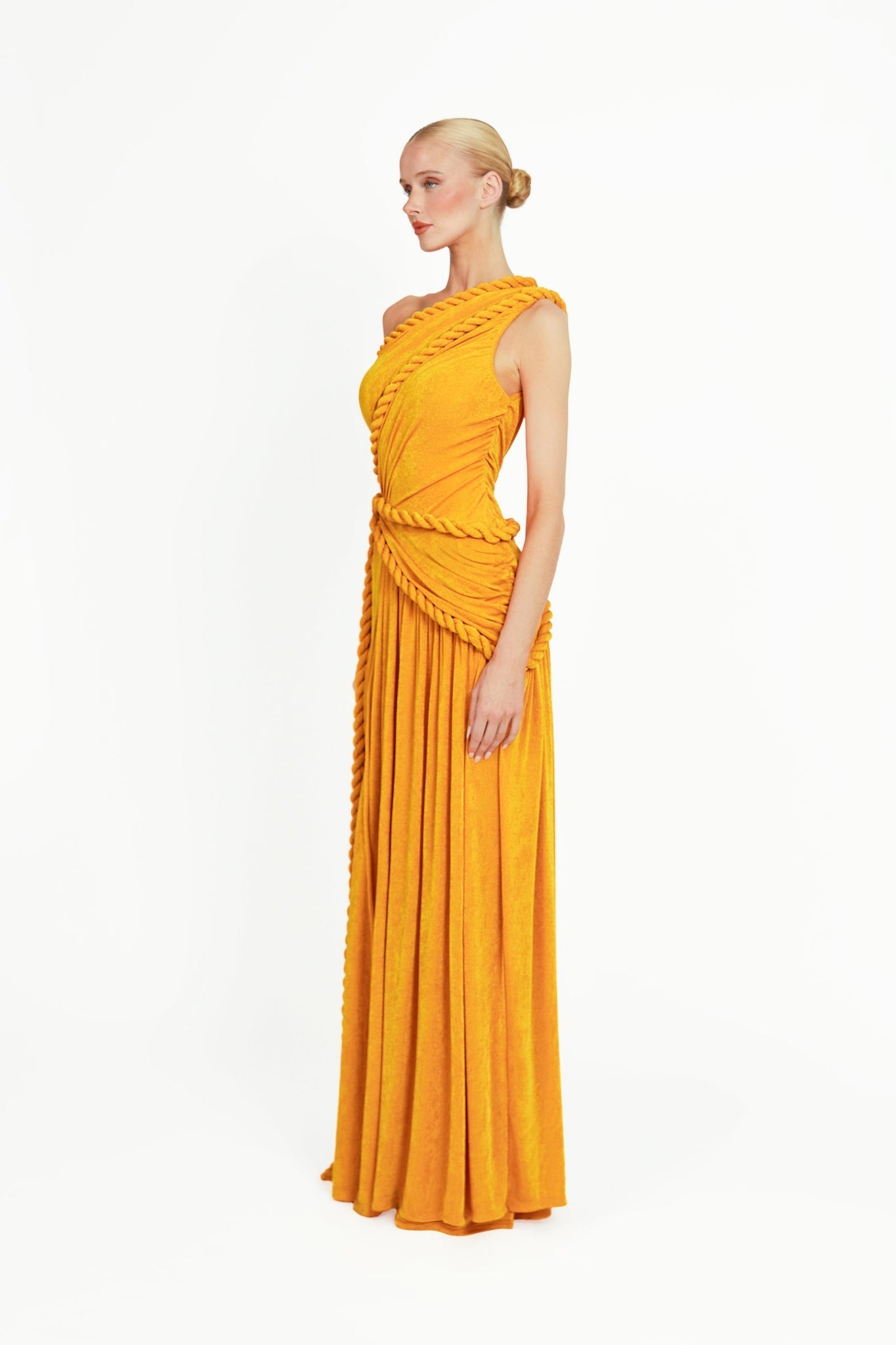 One - Shoulder Braided Maxi Dress