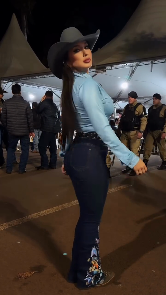 Embroidered Flare Jeans