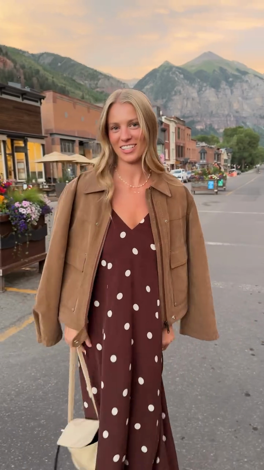 Brown Suede Cropped Jacket