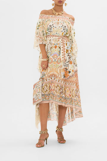 Off - the - Shoulder Floral Print Maxi Dress