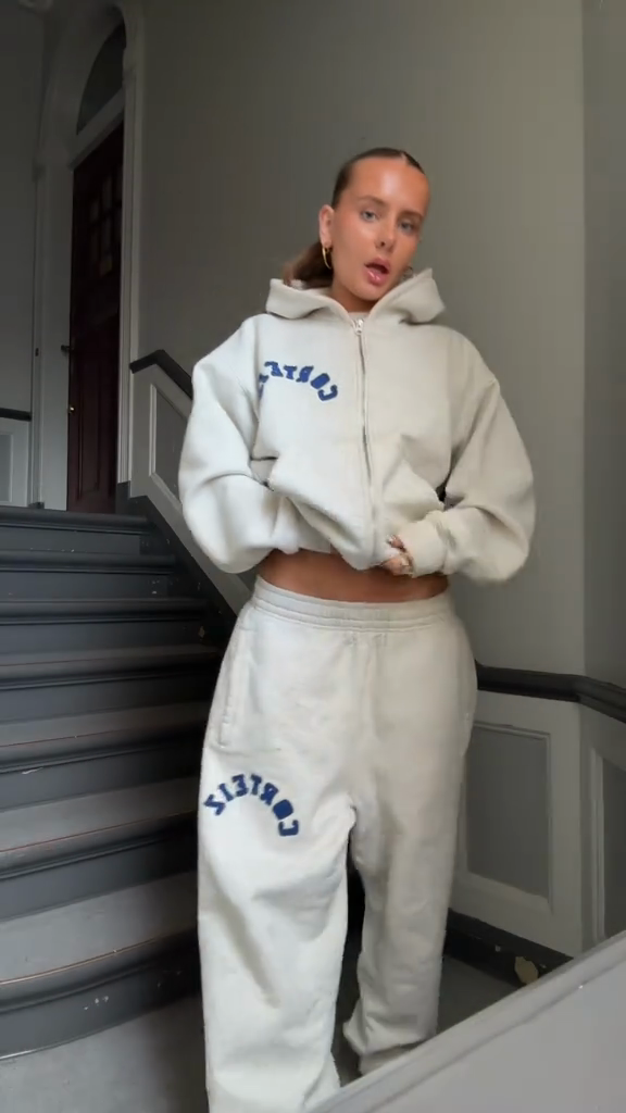 Ivory Zip - Up Hoodie and Joggers Set