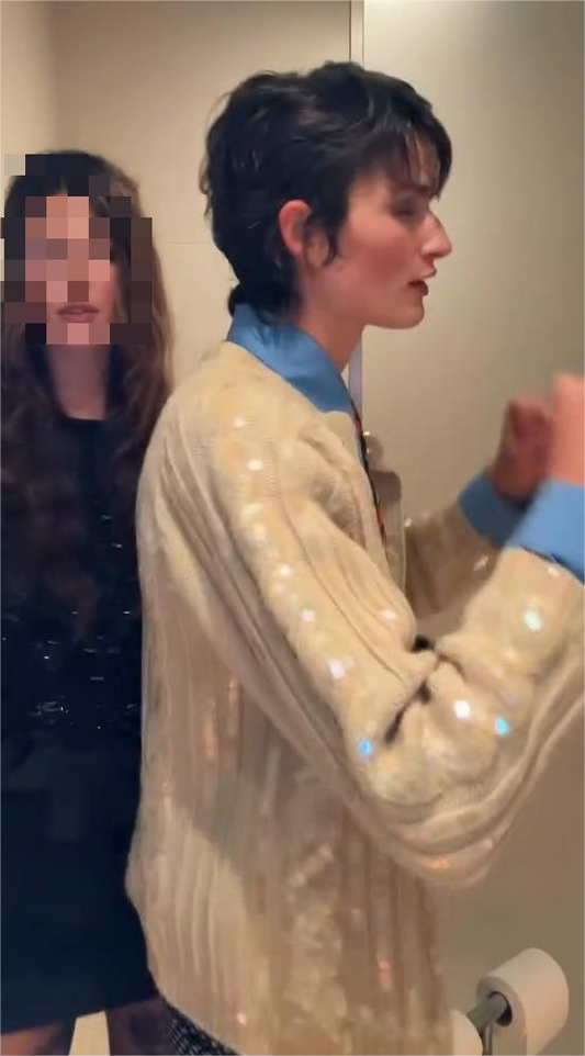 Beige sequined cardigan