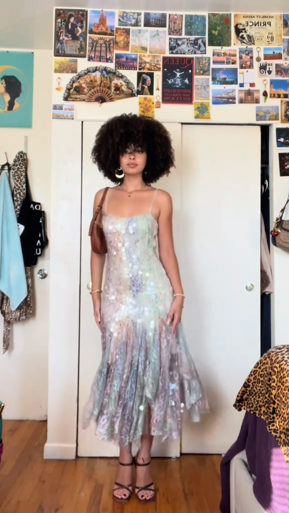 Iridescent Sequin Midi Dress