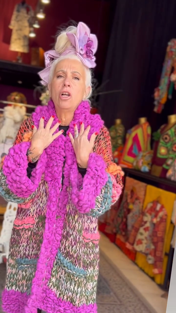 Colorful Knit Patchwork Coat