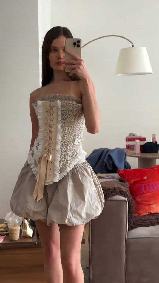 Brocade Corset - Style Mini Dress