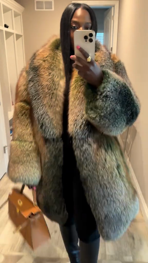 Multicolored Fur Coat