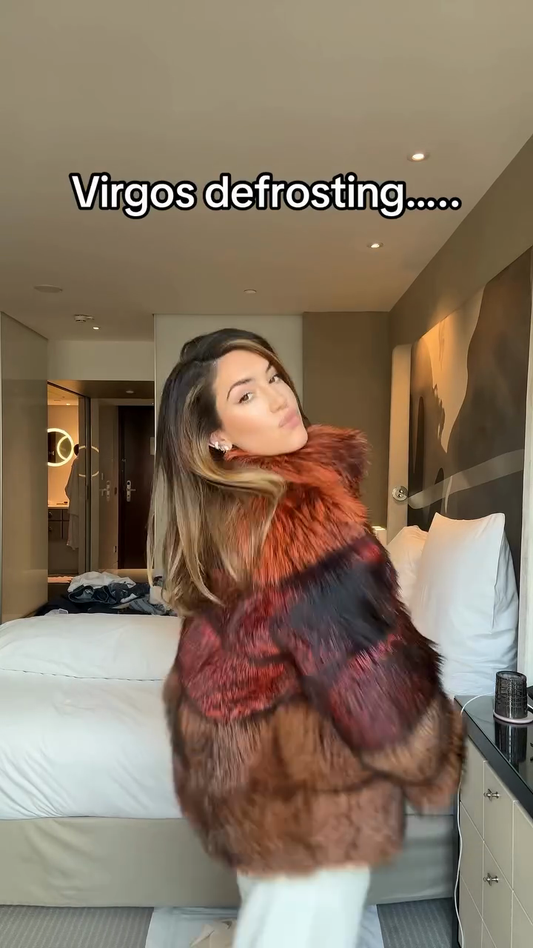 Multicolored Fur Coat