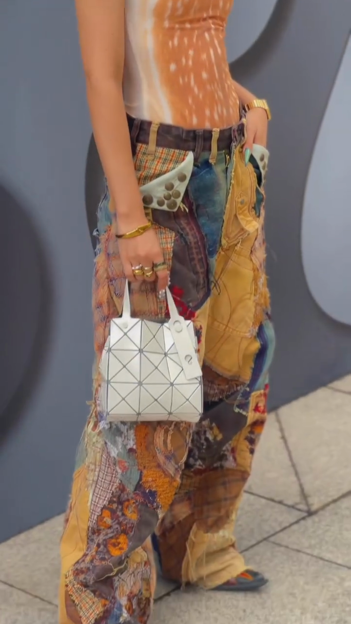 Patchwork Wide - Leg Pants