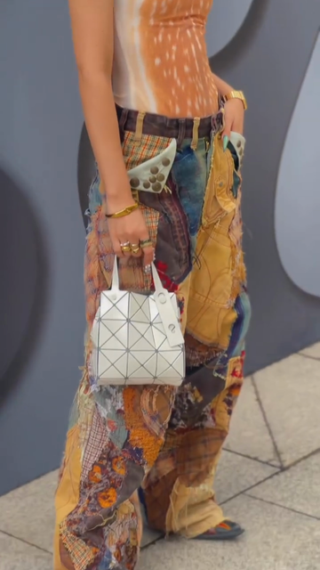 Patchwork Wide - Leg Pants