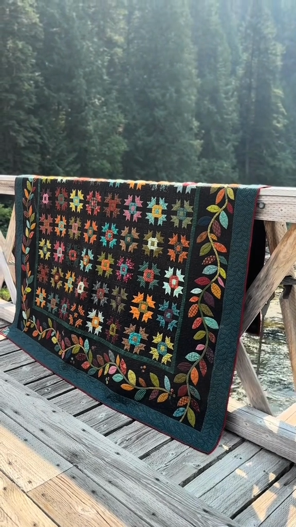 Colorful Floral Patchwork Quilt