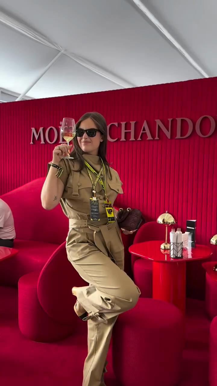 Light Brown Turtleneck Work Top and High-waisted Trousers Set