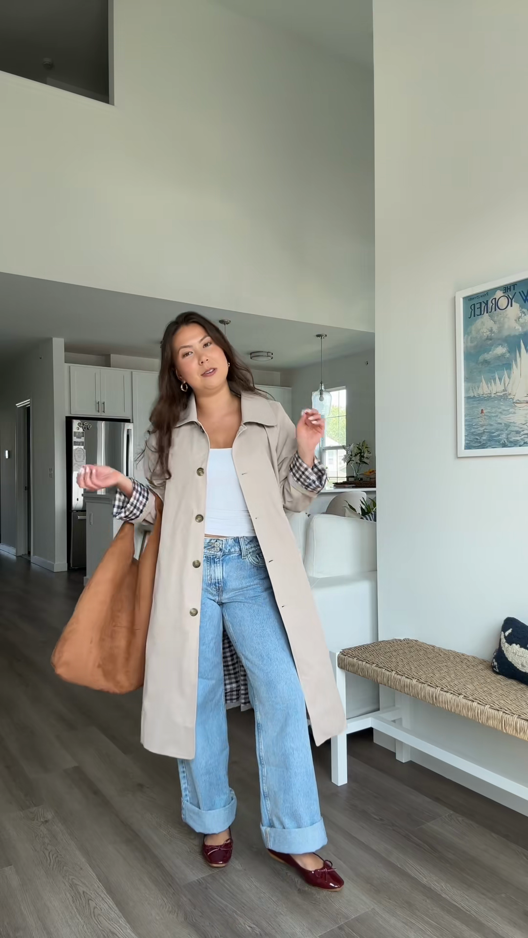 Beige Long Trench Coat