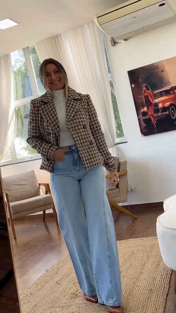 Houndstooth Pattern Blazer