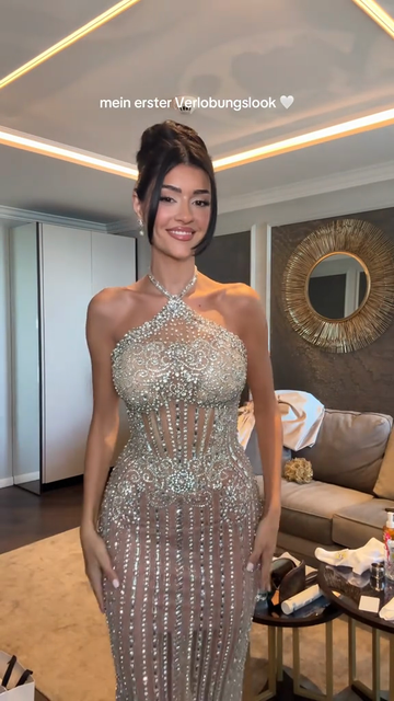 Silver sequined halterneck maxi dress