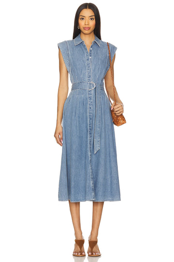 Sleeveless Denim Midi Dress