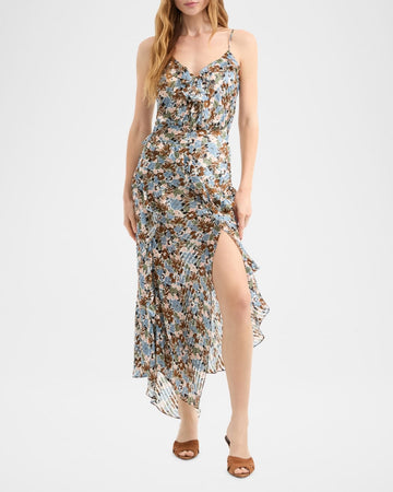 Floral - Print Ruffled Midi Dress