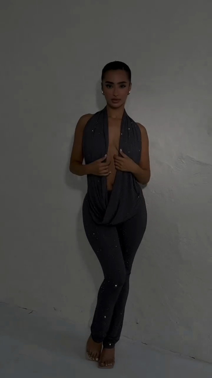 Sparkly Open - Back Two - Piece Set