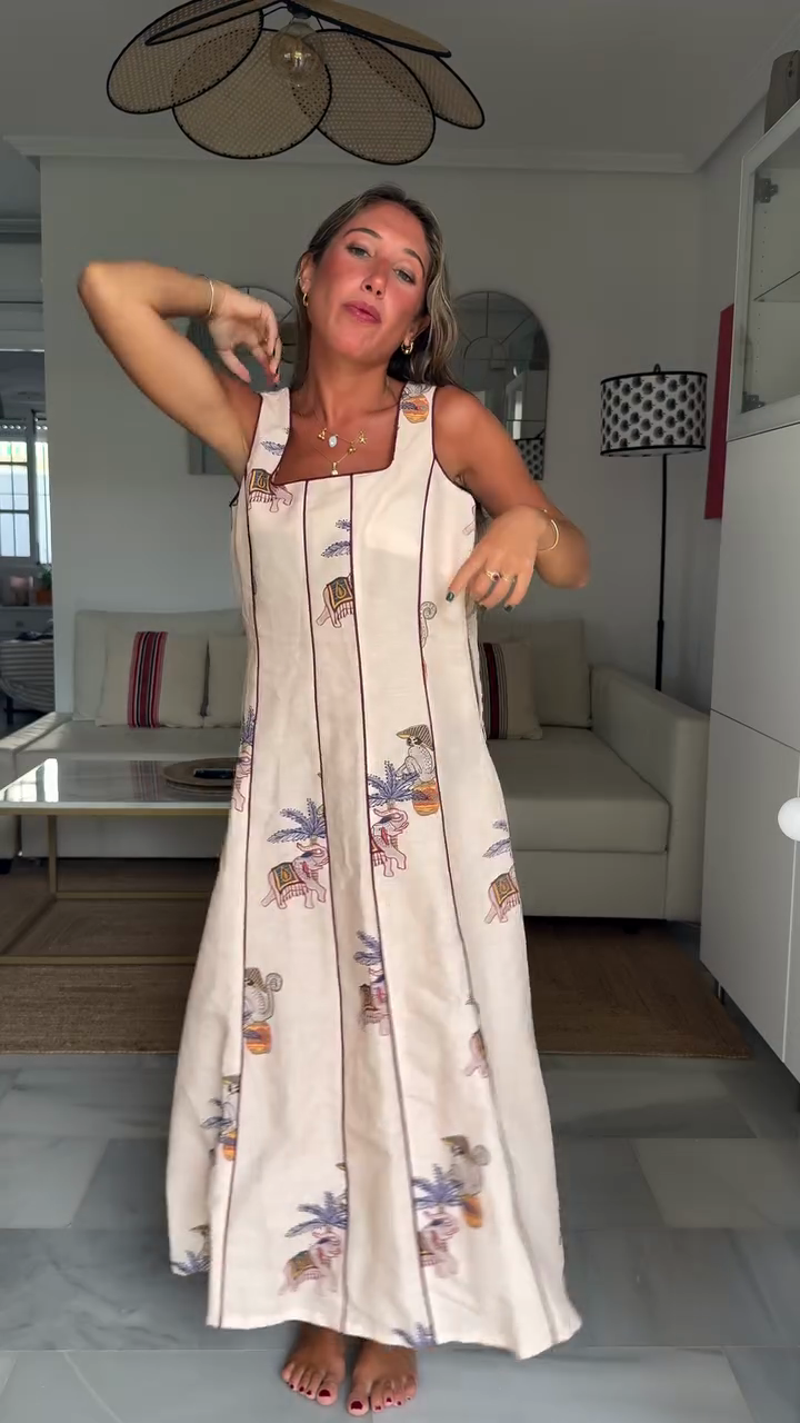 Elephant Print Maxi Dress