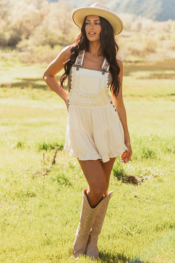 Crochet - Trimmed Overall Romper