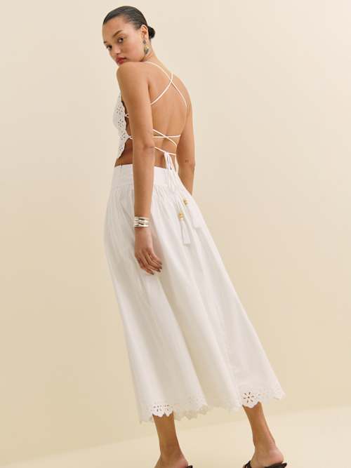 Eyelet - Detail Two - Piece Set (Crop Top and Midi Skirt)