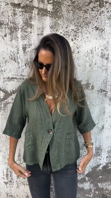 Short - Sleeve Linen Shirt