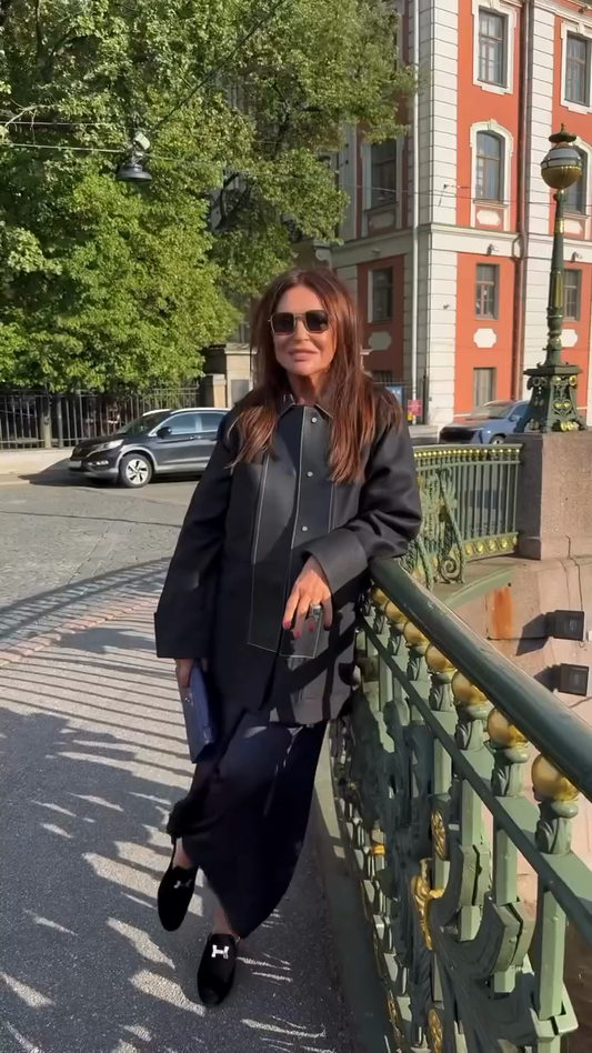 Oversized Black Leather - Look Jacket