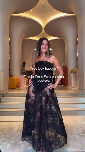 Black Strapless Embroidered Sheer Maxi Dress