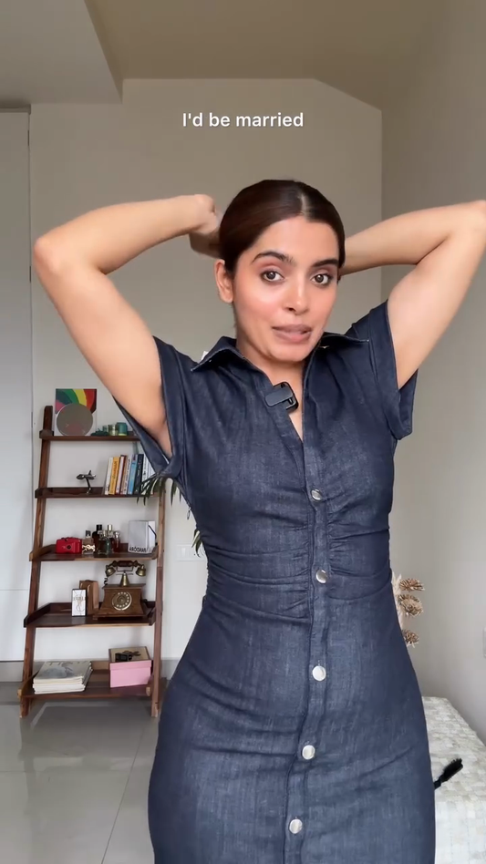 Denim Button - Front Maxi Dress