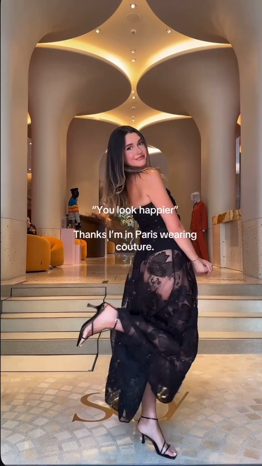 Black Strapless Embroidered Sheer Maxi Dress