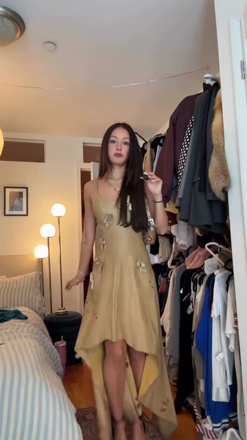 Irregular camel floral dress