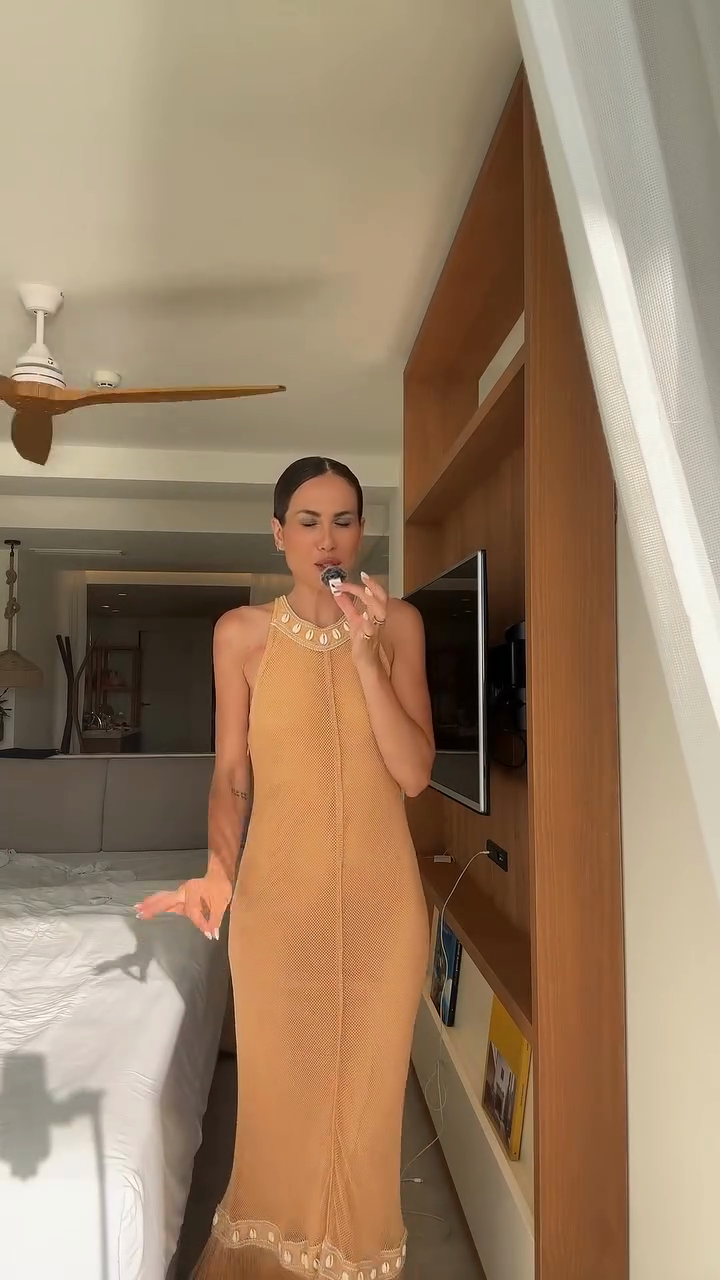 Orange Halter Neck Fringe - Hem Maxi Dress