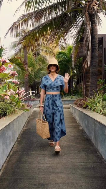 Blue Floral - Print Two - Piece Set